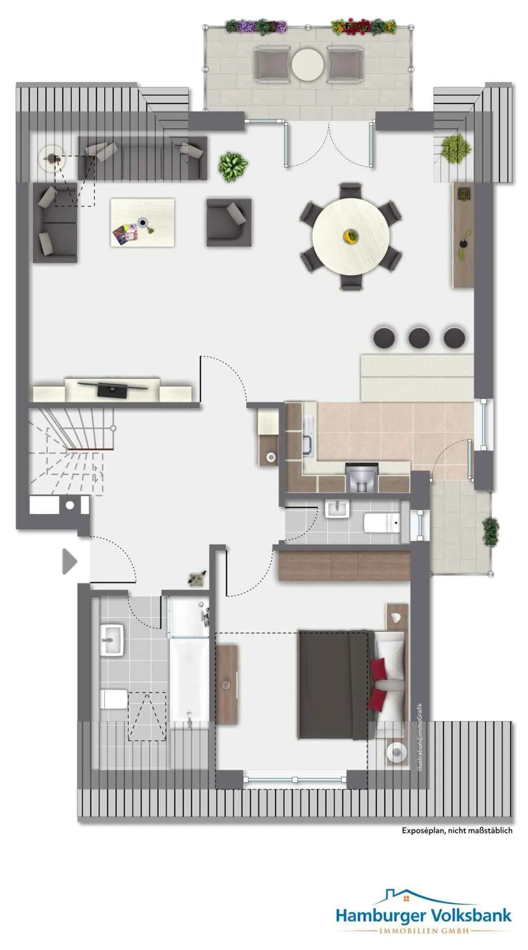 Immobilienangebot - Hamburg - Alle - Maisonette mit Mehrwert: Flexibler Schnitt (2–3 Zi.), ausgebauter Dachboden & 2 Balkone!