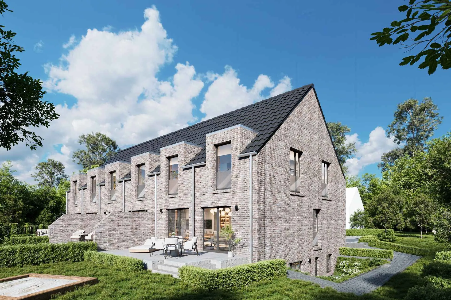 Immobilienangebot - Buchholz in der Nordheide - Alle - Exklusives Neubau-Reihenmittelhaus in Massivbauweise mit Keller, Grundstück inklusive in Buchholz Hom-Seppensen