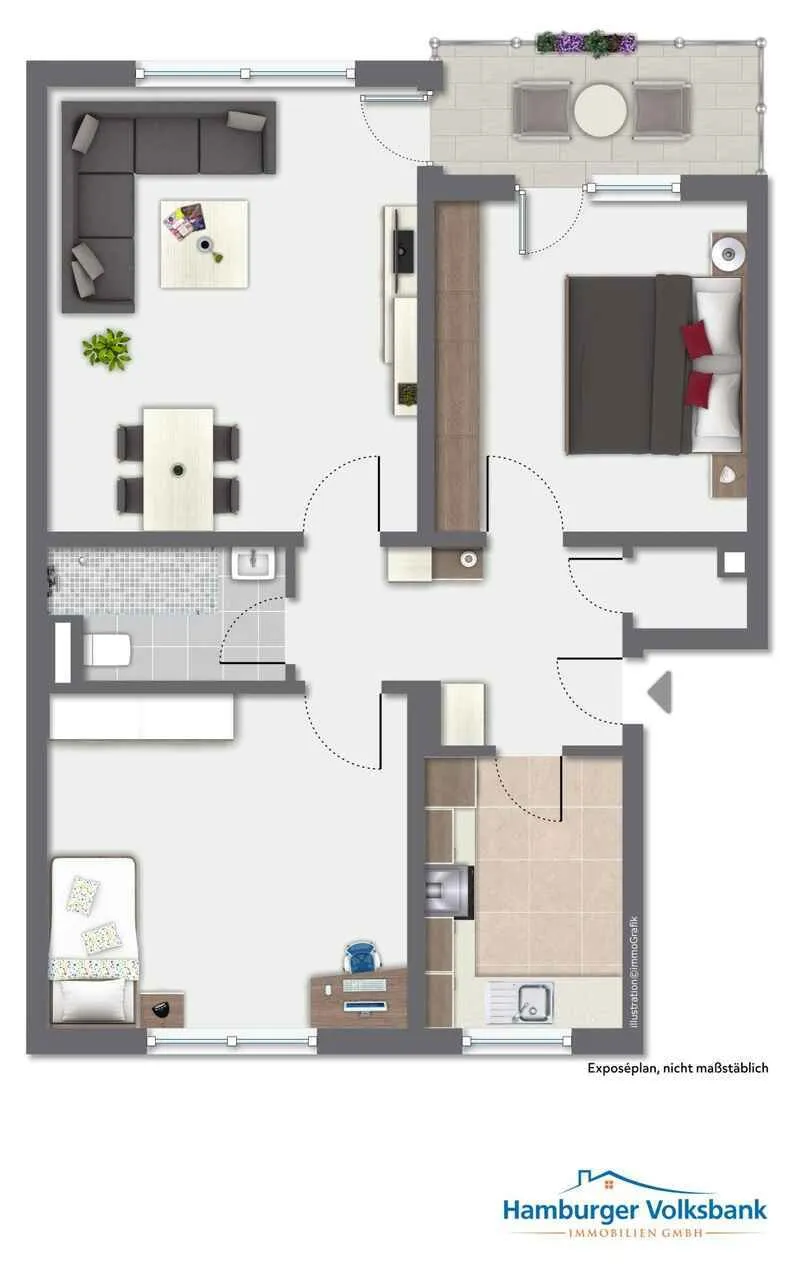Immobilienangebot - Wedel - Alle - Erbbaurecht!  Einziehen und wohlfühlen
3-Zimmer-Wohnung in zentraler Lage von Wedel